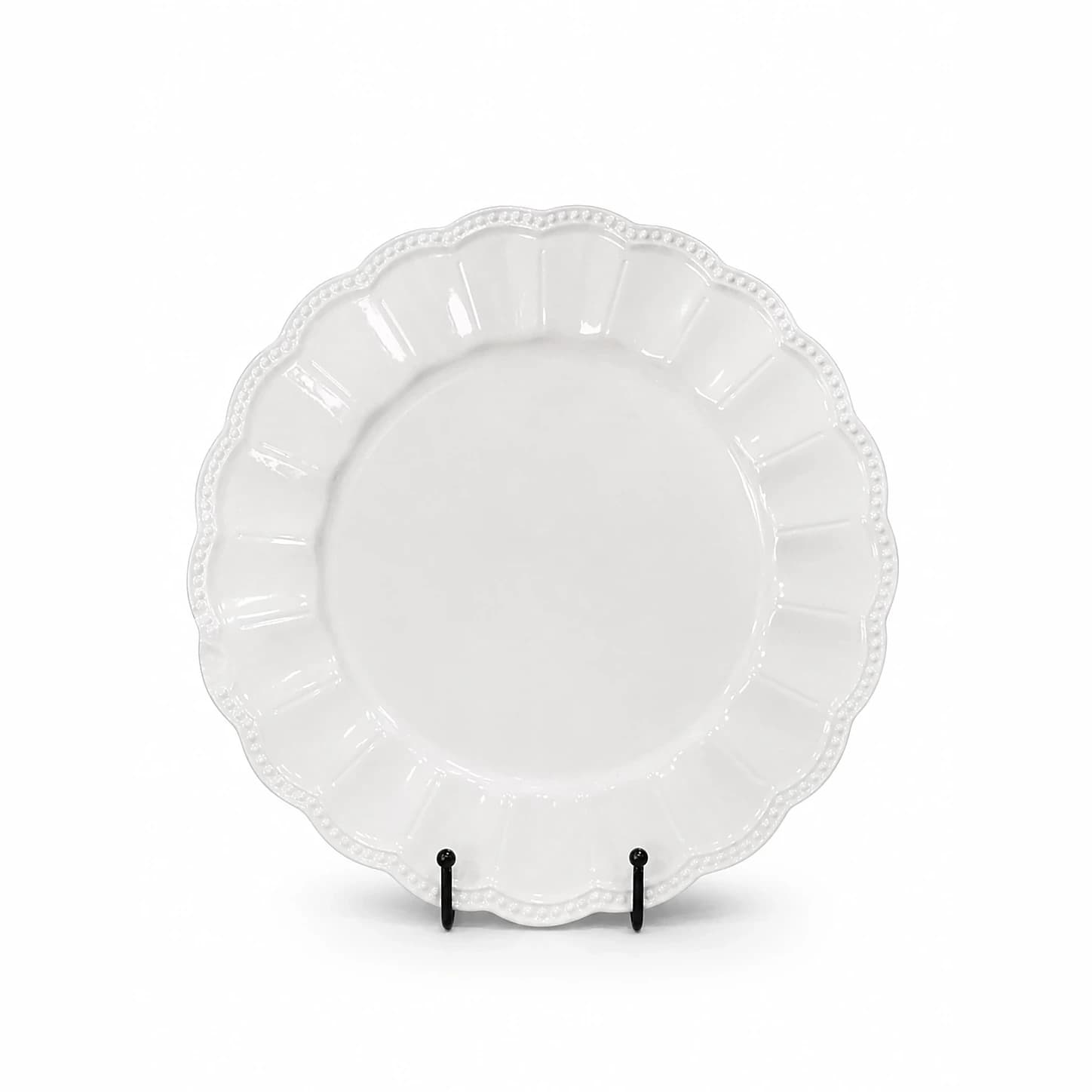 Plato Perla Blanco Grande — Majov Eventos Mazatlán